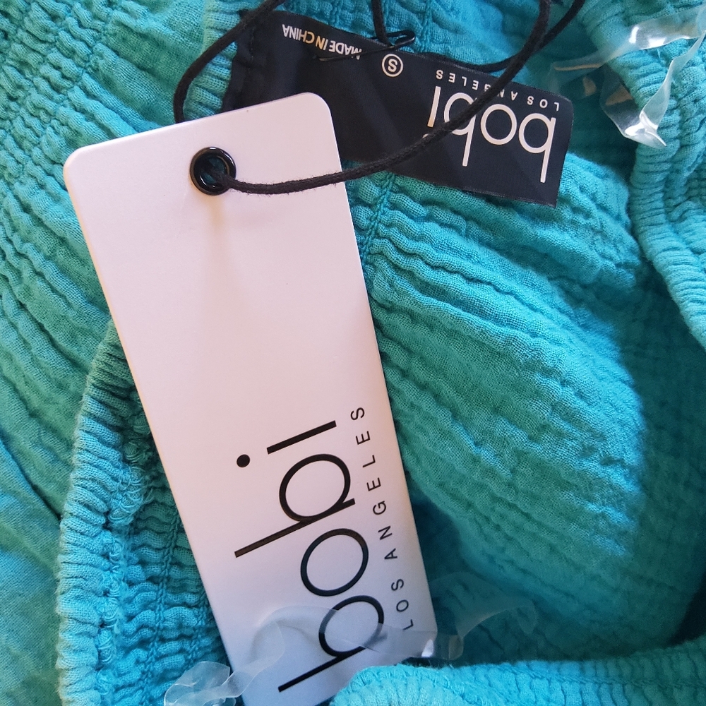 Bobi Strapless Cotton Gauze Tube Top Size M or S  Surf Blue Mermaid Color NWT - Picture 6 of 13